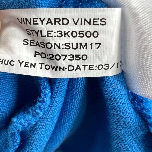 Vineyard Vines Boys Polo Shirt Extra Large 18 Blue Pique Pullover Short‎ Sleeve - Picture 6 of 9